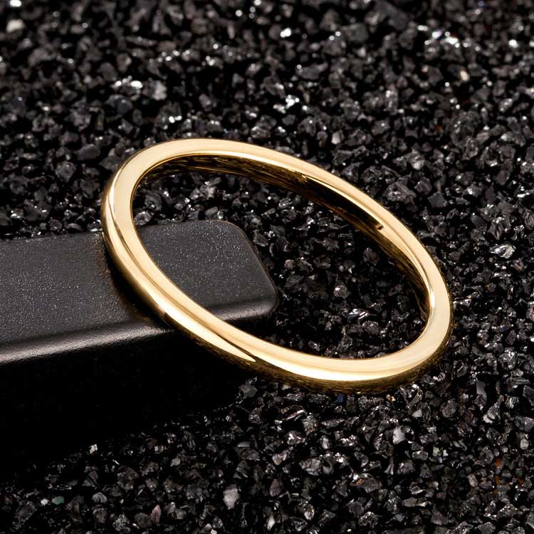 gold tungsten carbide wedding ring