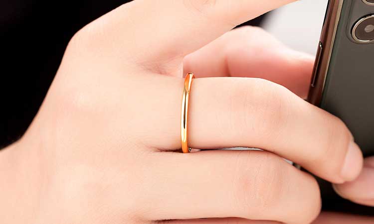 gold tungsten carbide wedding ring