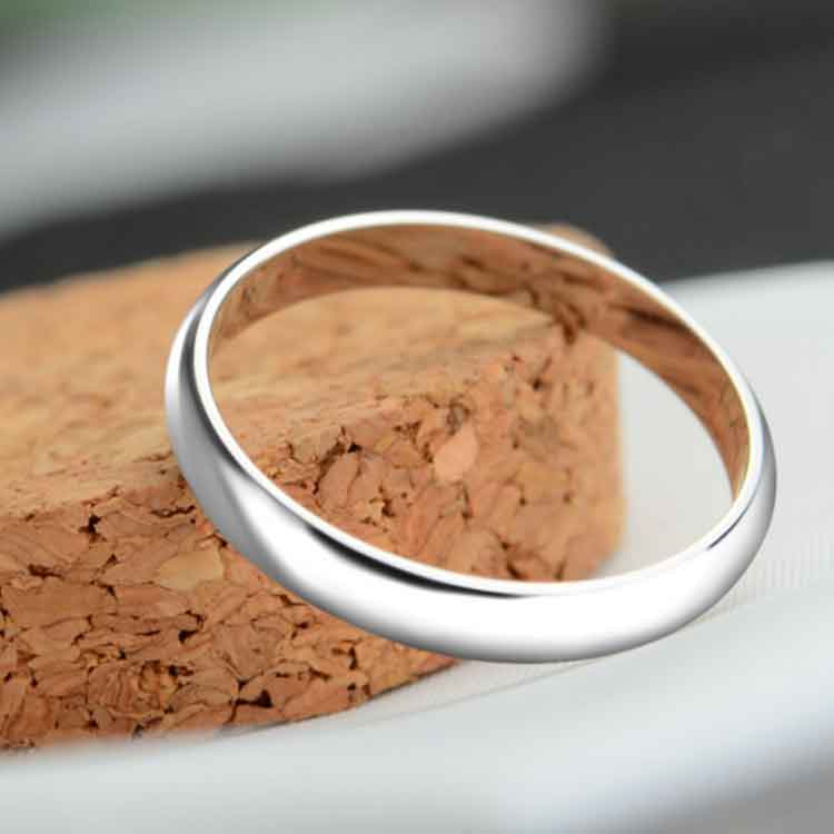 plain silver wedding band ring nz