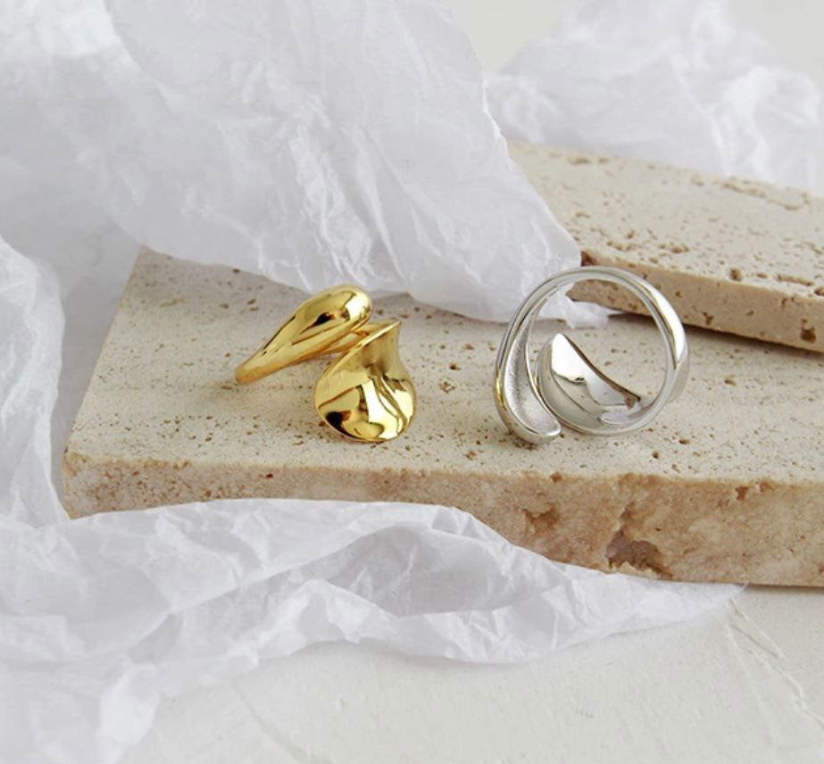 gold modern adjustable ring