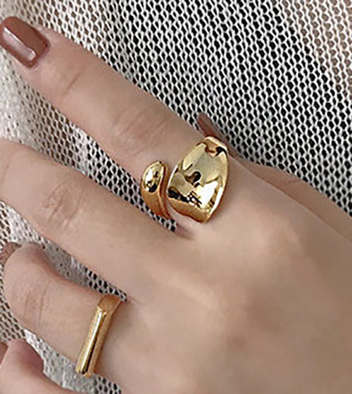 gold modern adjustable ring