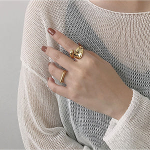 gold modern adjustable ring