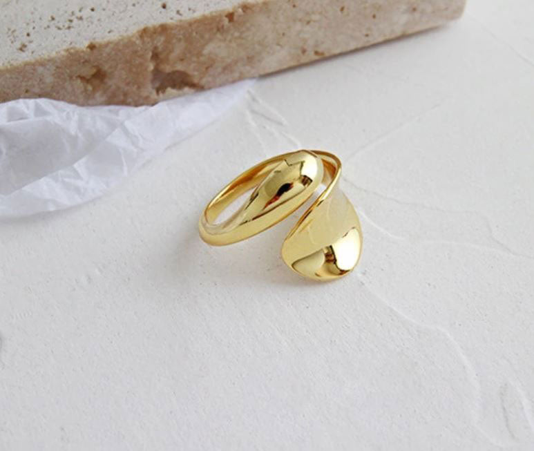 gold modern adjustable ring