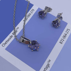 jewellery set amethyst crystal women