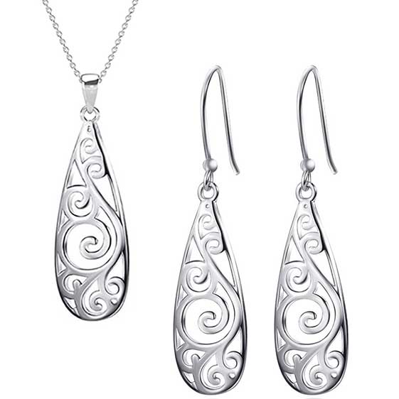 silver jewellery set koru nz