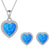 jewellery set blue opal silver
