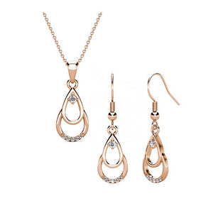 rose gold jewellery set crystal for women