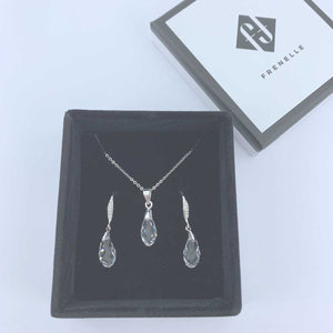 jewellery crystal set silver for women