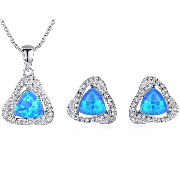 opal jewellery silver set nz
