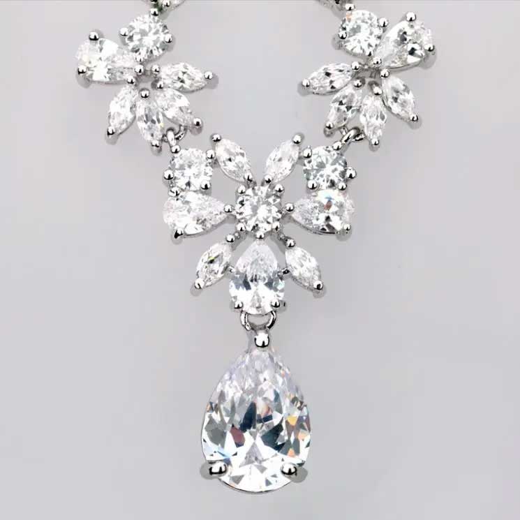 Silver Bridal Jewellery Set "Garland"