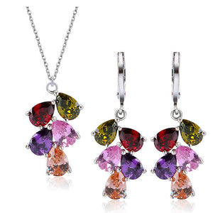 crystal coloured jewellery set nz