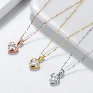 gold heart necklace all three