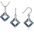 crystal jewellery set blue green pink