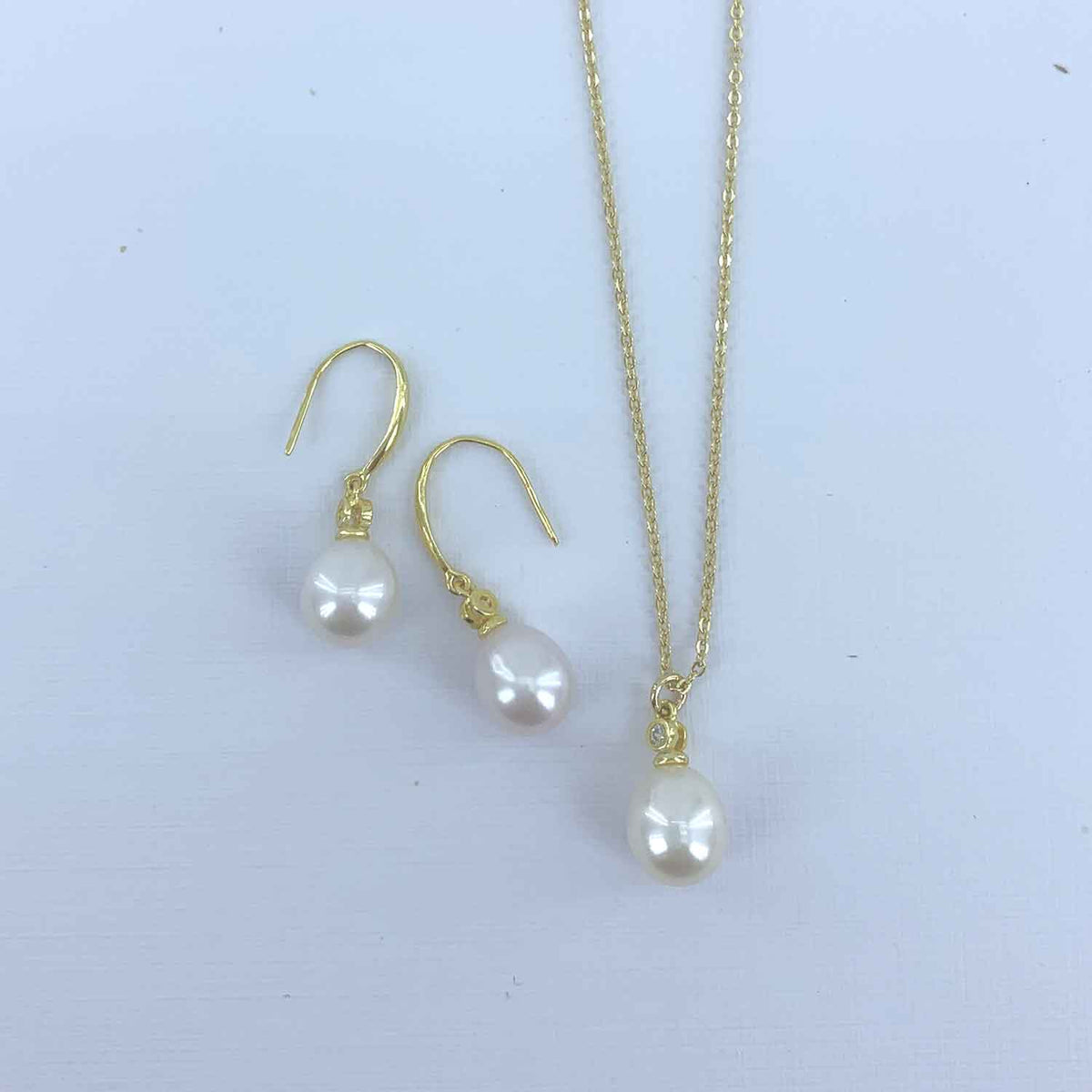 jewellery set pearls crystal gold for women