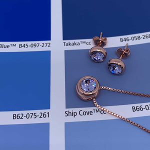 rose gold jewellery set pale blue resene