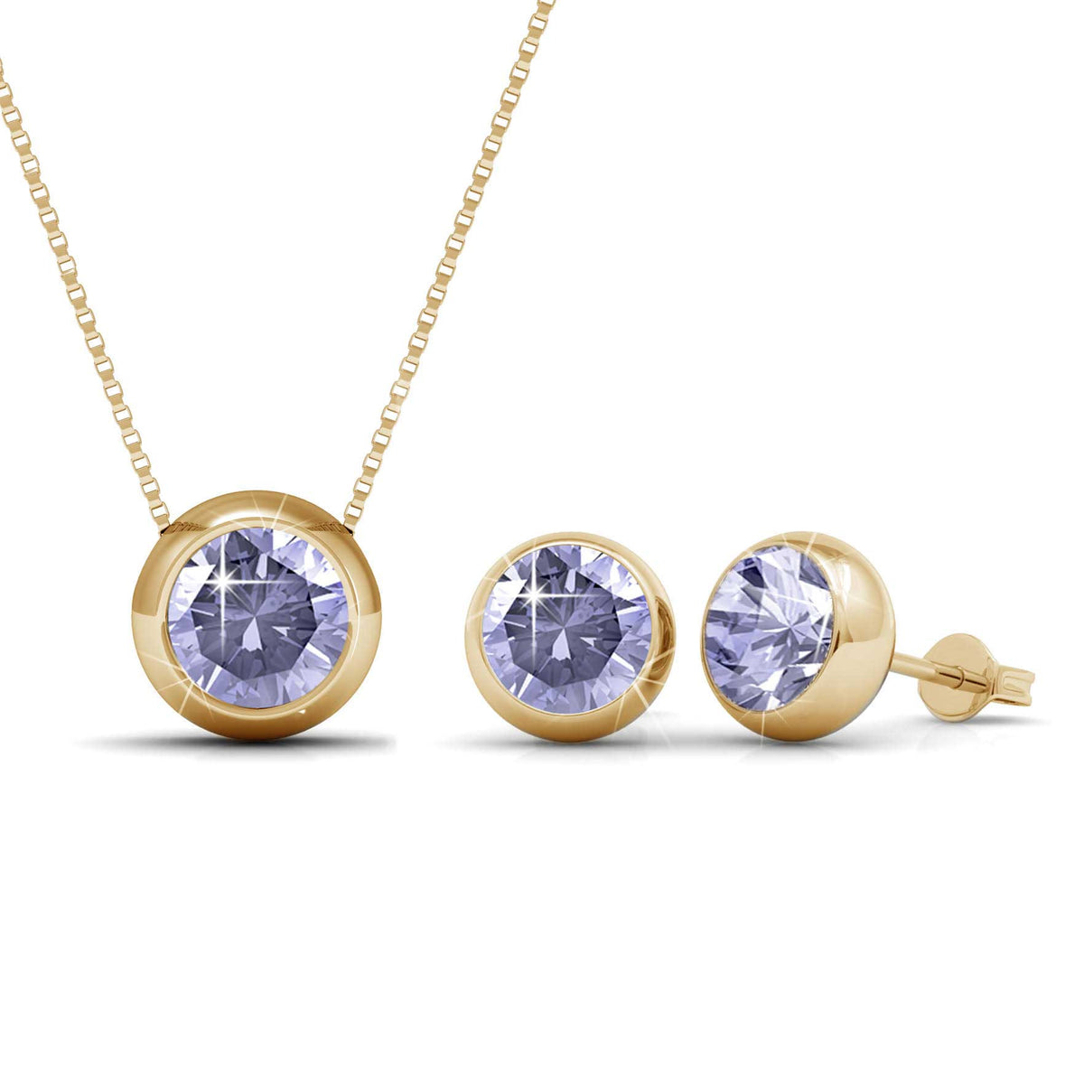 rose gold jewellery set pale blue