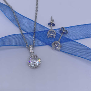 silver jewellery set crystal for women