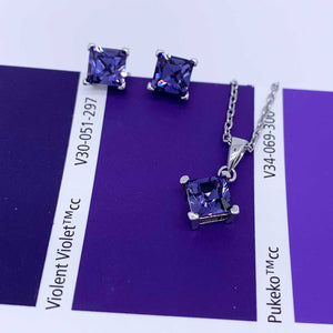 jewellery set purple crystal resene