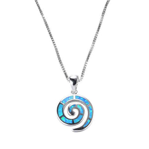silver koru maori necklace opal