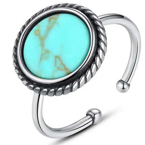 silver turquoise adjustable ring for women nz