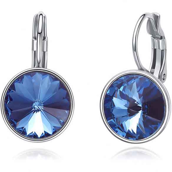 silver swarovski crystal earrings