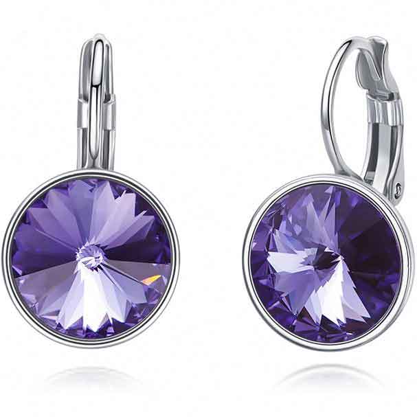 silver swarovski crystal earrings