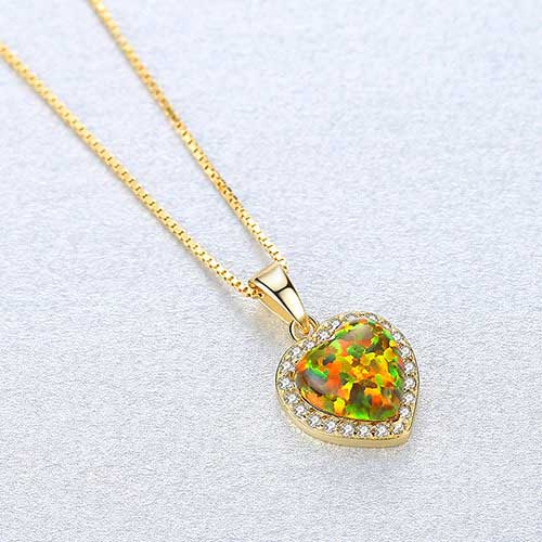 green gold opal necklace pendant jewellery