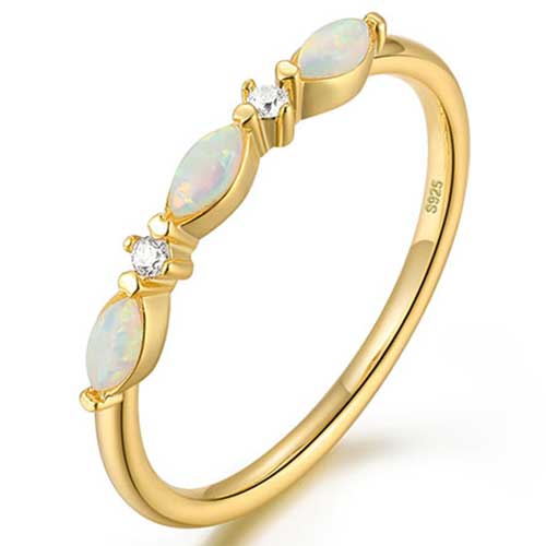 gold opal ring