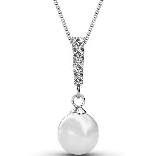 pearl swarovski bridal necklace