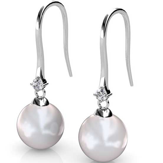 pearl crystal earrings