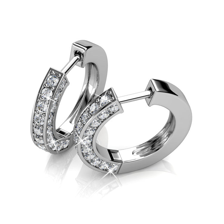 Frenelle Jewellery Silver crystal huggie earrings 