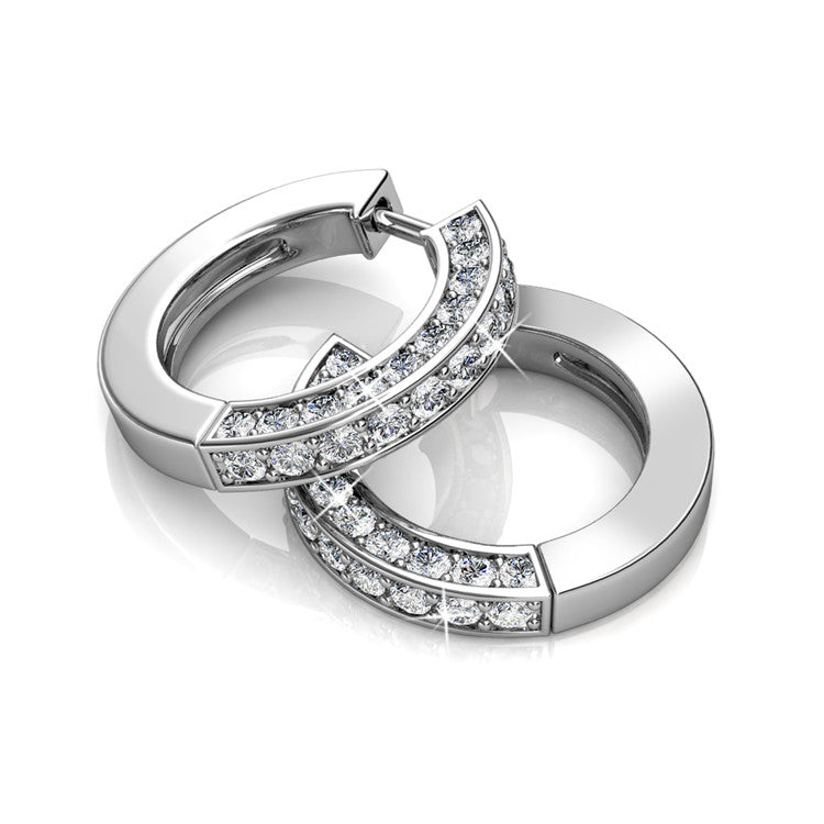 Frenelle Jewellery Silver crystal huggie earrings 