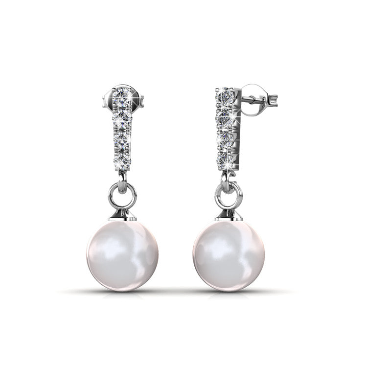 Frenelle Jewellery pearl drop earrings with crystals