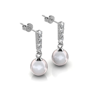 Frenelle Jewellery pearl drop earrings with crystals
