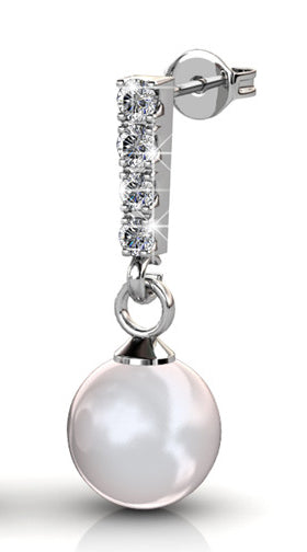 Frenelle Jewellery pearl drop earrings with crystals