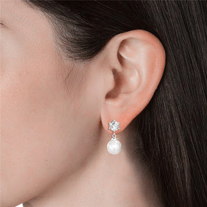 rose gold crystal pearl earring ear