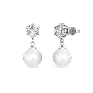 Crystal pearl silver bridal set
