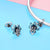 blue flower silver charm bracelet beads