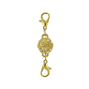 gold magnetic clasp necklace bracelet pave crystal