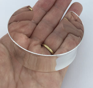 silver wide adjustable cuff bracelet