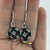 black and silver drop earrings for women