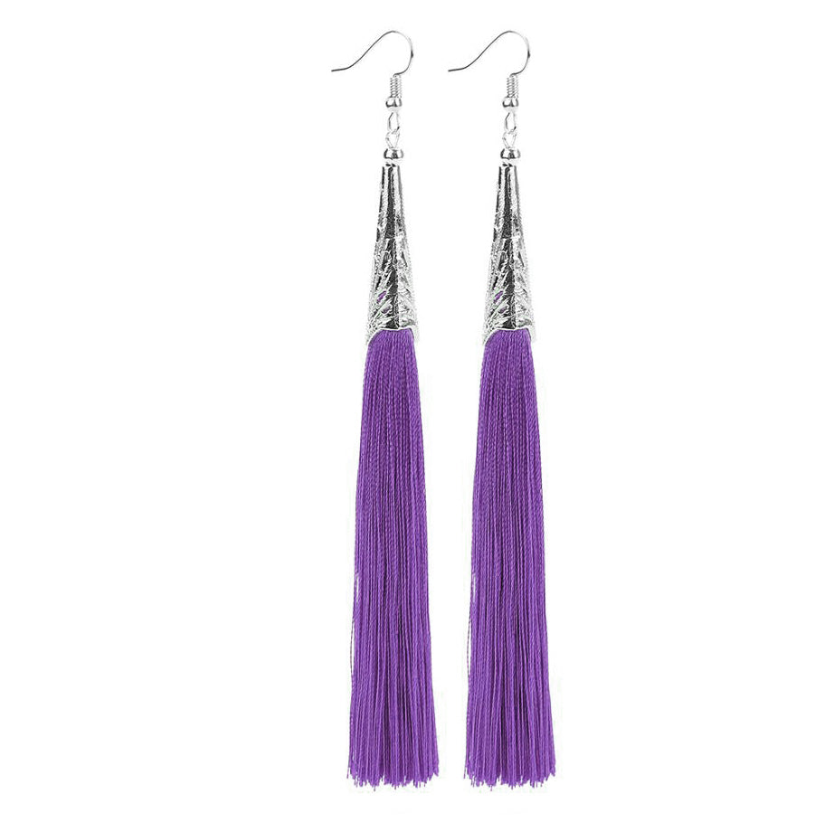 Light purple tassel earrings clearance