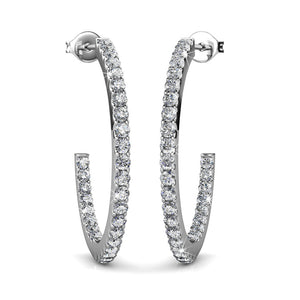frenelle jewellery crystal Silver earring hoop