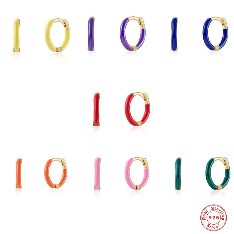 blue gold hoop earring jewellery for women