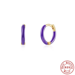 purple gold hoop earrings jewellery for women