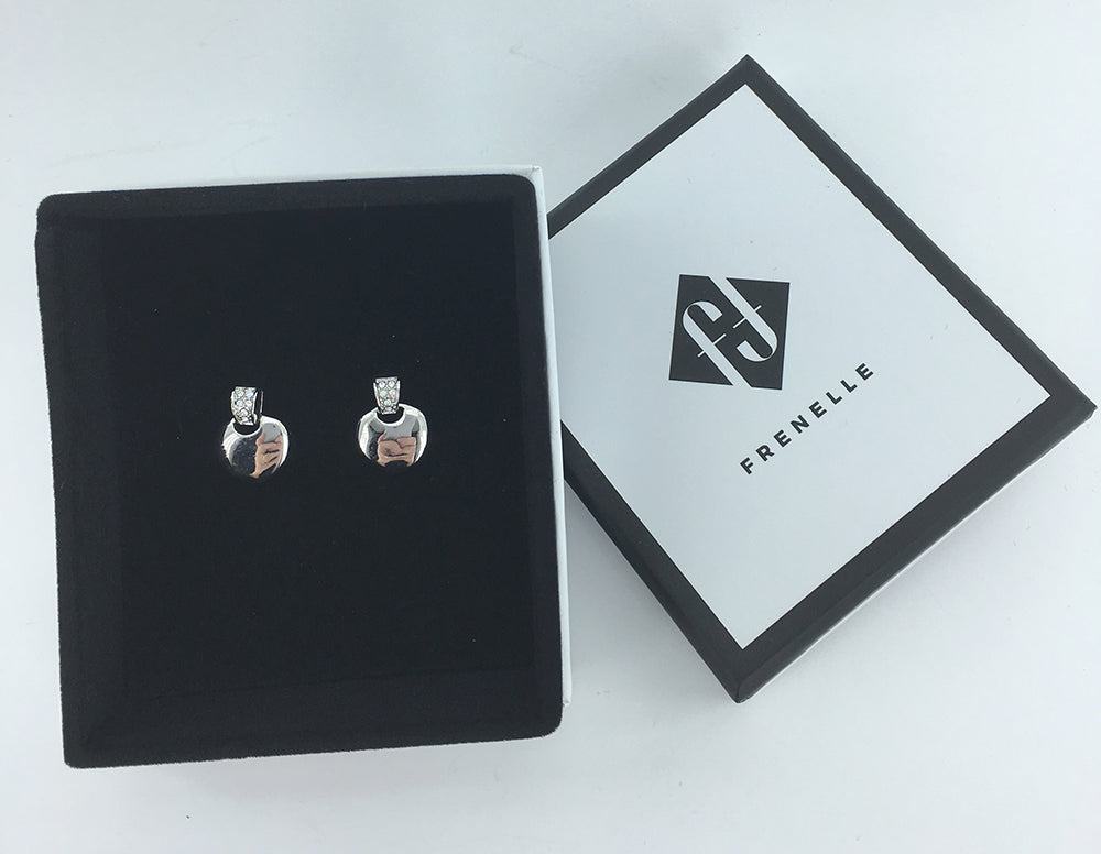 silver heart crystal stud earrings jewellery women