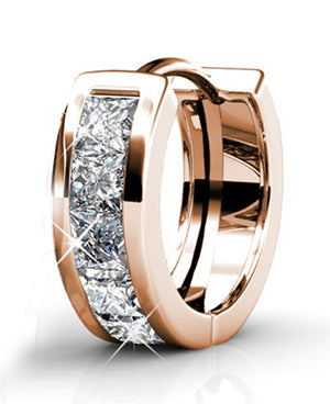 rose gold huggie earrings swarovski crystals