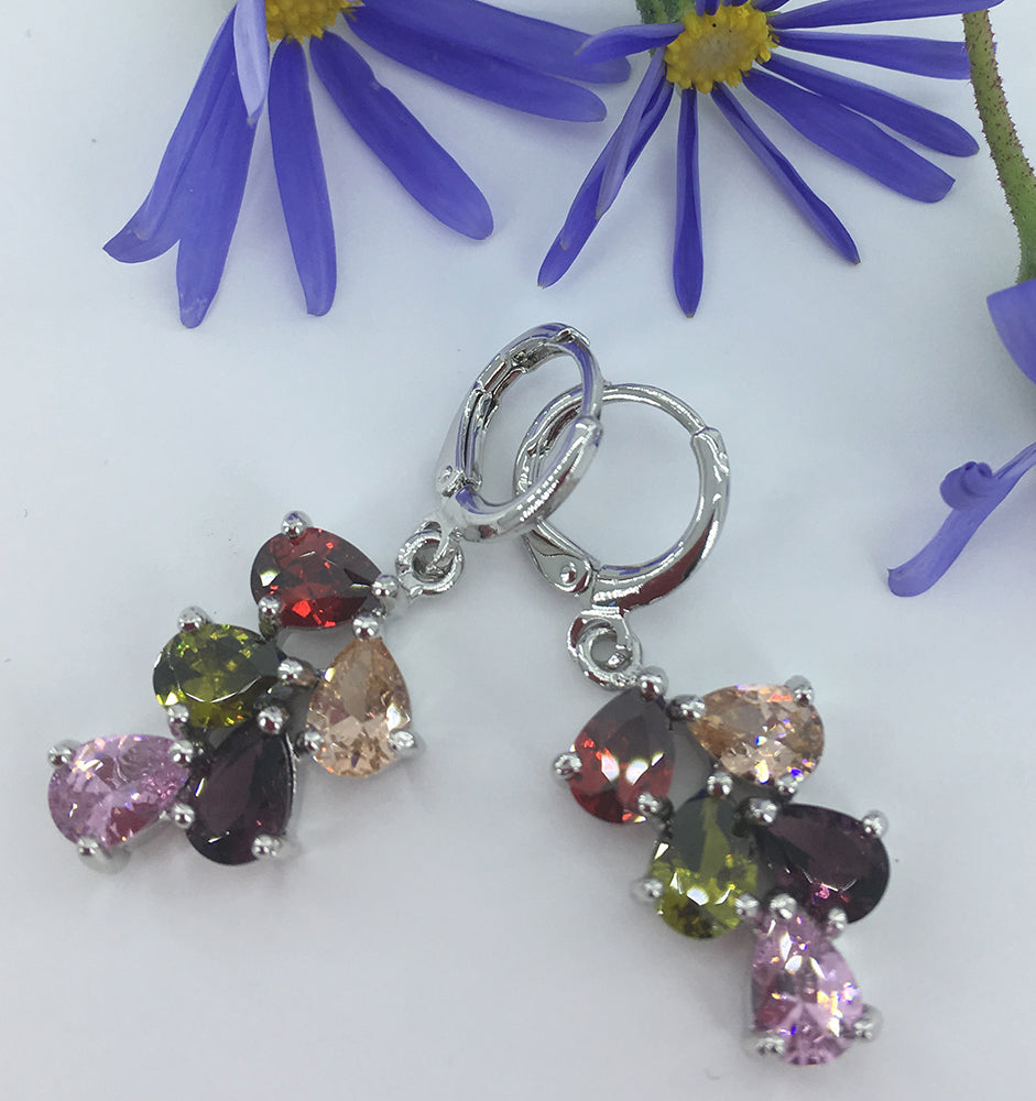 huggie crystal coloured earring