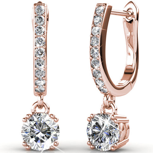 rose gold huggie crystal earrings jewellery women