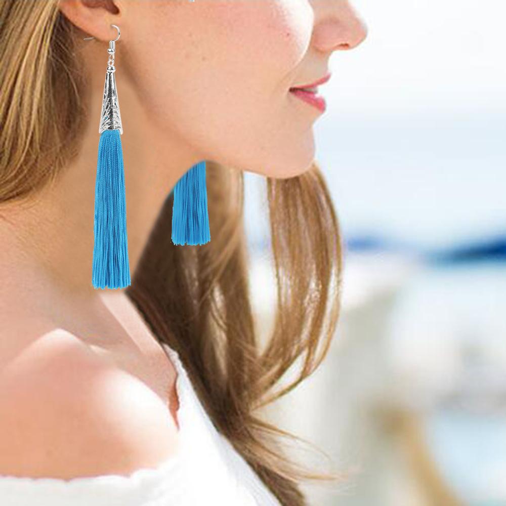 silk tassel earrings for women